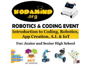 Kodamind Coding and robotics event poster